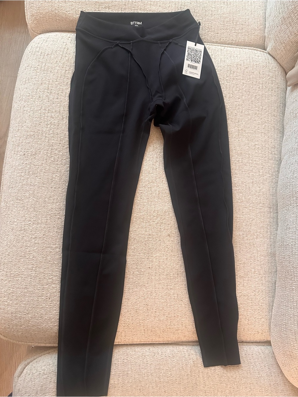 BetterMe Contour Stitch Leggings Black High-Waist Seam Detail Leggings